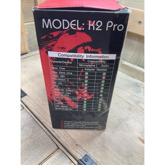 𝅺k2 Pro Run Mus High Performance Professional Gaming Headset Red Open Box New - Picture 3 of 6